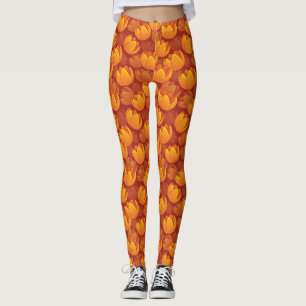 Goldenes Blumen-Muster Leggings