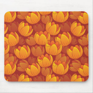 Goldenes Blumen-Muster Mousepad