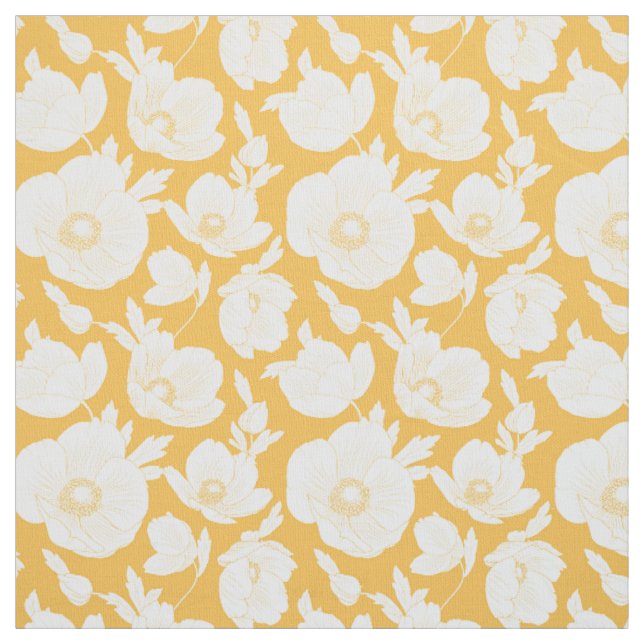 Goldenes Blumen-Muster Stoff (Muster)
