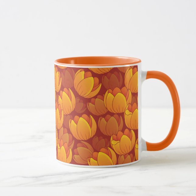 Goldenes Blumen-Muster Tasse (Rechts)
