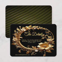 Goldenes Blumen-Ornament-Rahmen-Detail Begleitkarte