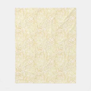 Goldenes Blumenblattmuster Fleecedecke