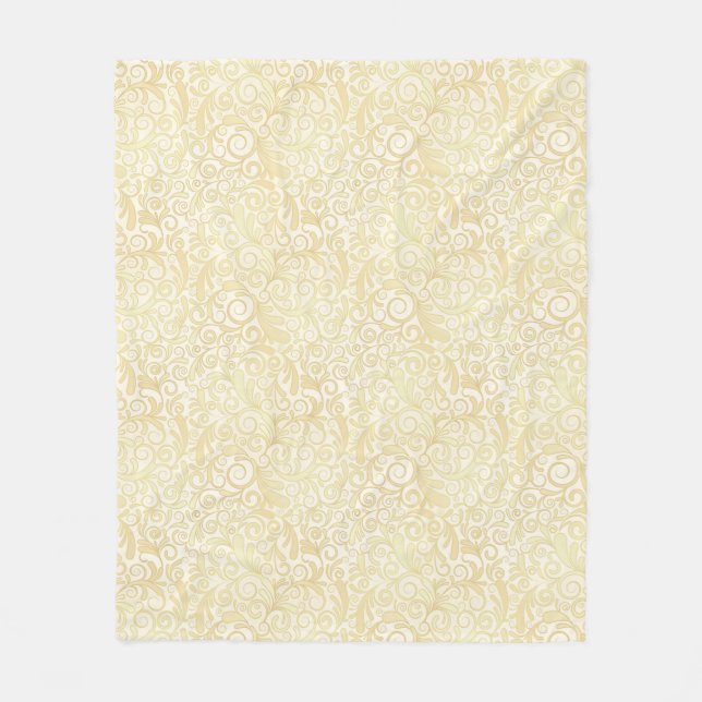 Goldenes Blumenblattmuster Fleecedecke (Vorderseite)