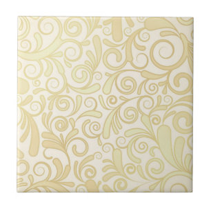 Goldenes Blumenblattmuster Fliese