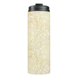 Goldenes Blumenblattmuster Thermosbecher
