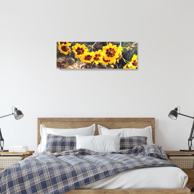 Goldenes Blumenbouquet Leinwanddruck (Insitu (Schlafzimmer))