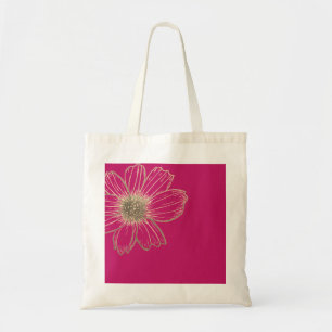 Goldenes Blumendesign Rosa Tragetasche