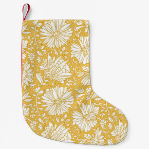 Goldenes Blumendoodle, abstrakt handgezeichnet Kleiner Weihnachtsstrumpf