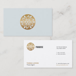 Goldenes Blumenlogo Visitenkarte