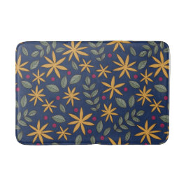 Goldenes Blumenmuster Botanisches Design Badematte