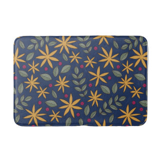Goldenes Blumenmuster Botanisches Design Badematte