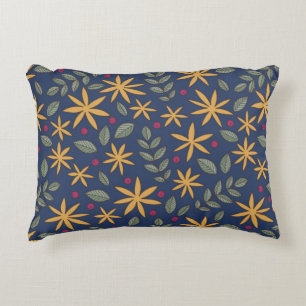 Goldenes Blumenmuster Botanisches Design Dekokissen