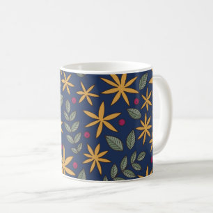 Goldenes Blumenmuster Botanisches Design Kaffeetasse