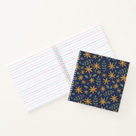 Goldenes Blumenmuster Botanisches Design Notizbuch