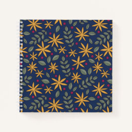 Goldenes Blumenmuster Botanisches Design Notizbuch