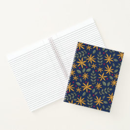 Goldenes Blumenmuster Botanisches Design Notizbuch