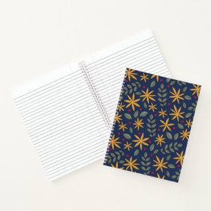 Goldenes Blumenmuster Botanisches Design Notizbuch