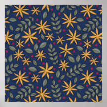 Goldenes Blumenmuster Botanisches Design