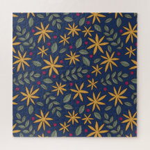 Goldenes Blumenmuster Botanisches Design