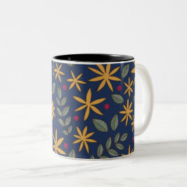 Goldenes Blumenmuster Botanisches Design Zweifarbige Tasse