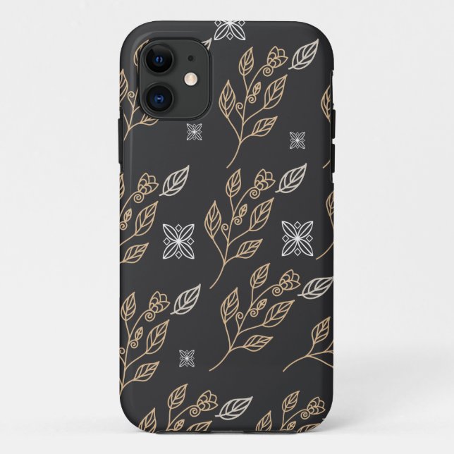 Goldenes Blumenmuster Case-Mate iPhone Hülle (Rückseite)