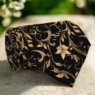 Goldenes Blumenmuster  Elegant Luxus Modern Krawatte