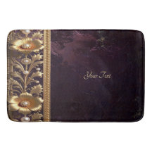 Goldenes Blumenornament-Badmatte