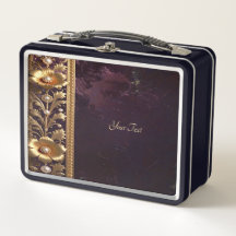 Goldenes Blumenornament-Lunchbox