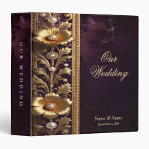 Goldenes Blumenornament mit Perlen-Album-Binder