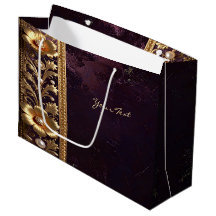 Goldenes Blumenornament mit Perlen Geschenktasche