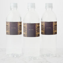 Goldenes Blumenornament mit Perlen Wasserflasche