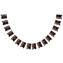 Goldenes Blumenornament mit Perlen-Wimpelflagge