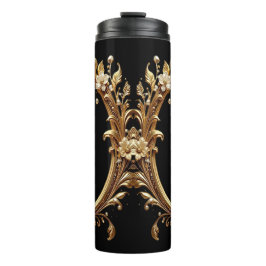 Goldenes Blumenornament Thermosbecher