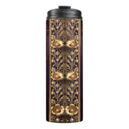 Goldenes Blumenornament Thermosbecher