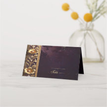 Goldenes Blumenschmuck Namensschild mit Perlen