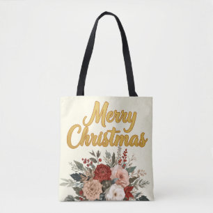 Goldenes Blumenstrauß Frohe Weihnachten Bouquet
