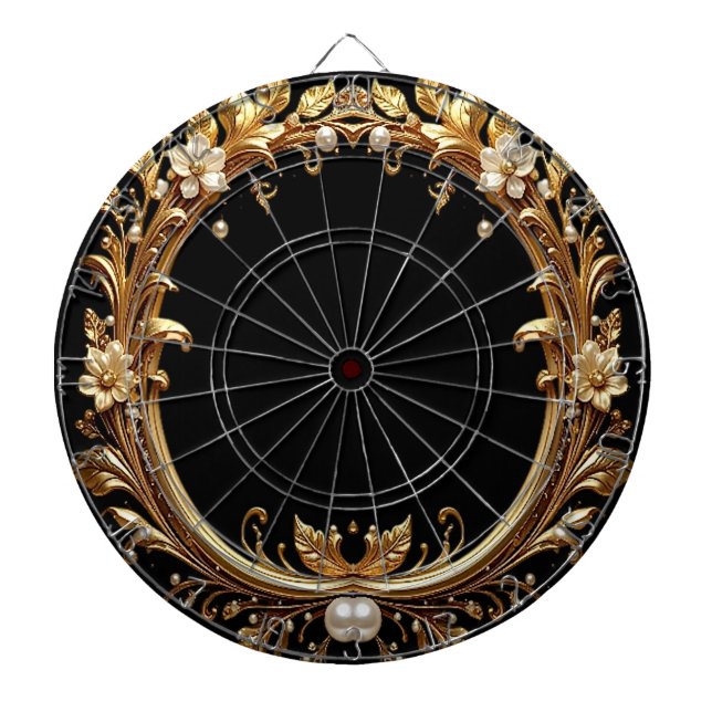 Goldenes Blumenverziertes Dartboard Dartscheibe (vorne)