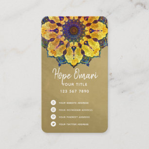 Goldenes Boho-Mandala Visitenkarte