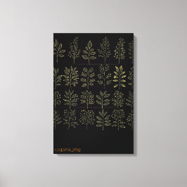 Goldenes Botanisches Archiv Gitter Museum Qualität Leinwanddruck