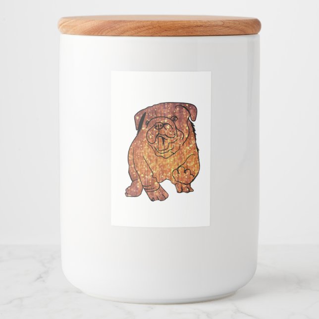 Goldenes Bulldogge, französisches Label für Lebens Lebensmitteletikett (Vorderseite)