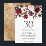 Goldenes Burgund Floral Elegant 30. Geburtstag Par Einladung<br><div class="desc">Gold Burgund Floral Elegant 30. Geburtstag Party Einladung Siehe Matching Kollektion in Nest und Nest Store Wir haben auch viele andere Einladungen und Sammlungen.</div>