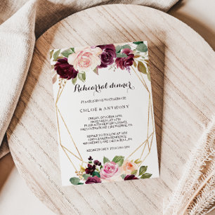 Goldenes Burgundy Probe Dinner Einladung