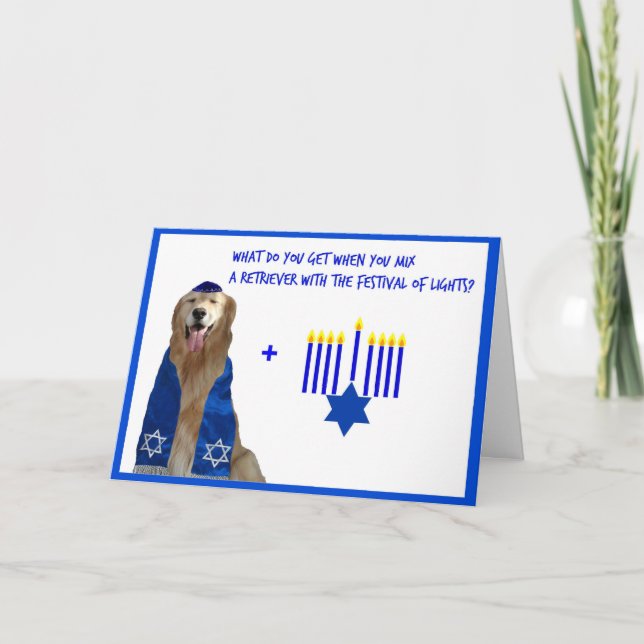 Goldenes Chanukka-Glühen Feiertagskarte (Vorderseite)