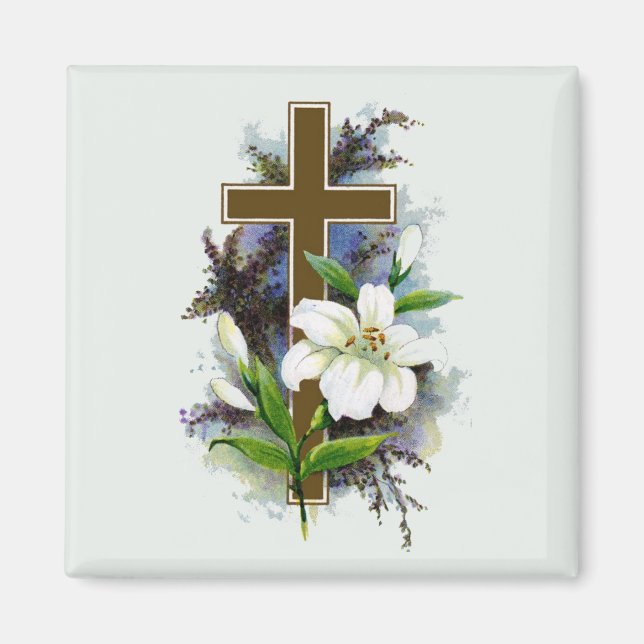 Goldenes christliches Kreuz Magnet (Vorne)