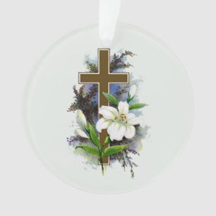 Goldenes christliches Kreuz Ornament