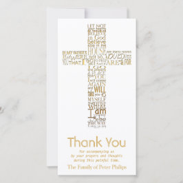 Goldenes christliches QuerBeileid johns 14 danken Dankeskarte