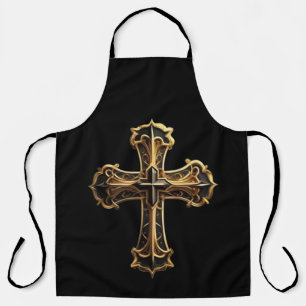 Goldenes Christus-Kreuz 2 Schürze