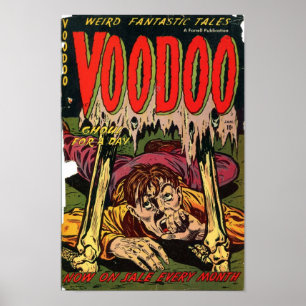 Goldenes Comic Kunst, Dichtung und Musik Voodoo Poster