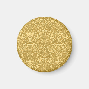 Goldenes Damast Barock Blumenmuster Magnet