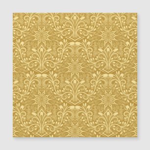 Goldenes Damast Barock Blumenmuster Magnetkarte